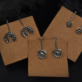 Timeless Trio Earrings – Oxidized Silver Minimal Love Drops