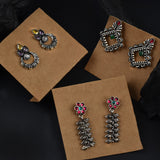 Colour Bloom Earrings Set – Oxidized Silver Love Picks