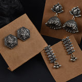 Heritage Grace Earrings Set – Oxidized Silver Love Edit
