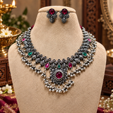 Round Saaj pendent oxidised Necklace