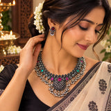 Rajasi Chand oxidised Saaj Necklace