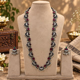 Oxidised Long Chand Necklace