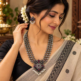 Oxidised 3-Layer Mohanmal with Pendant