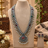 Oxidised Ashtapailu Pendant Saaj