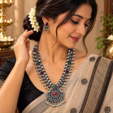Oxidised Ashtapailu Pendant Saaj