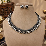 Oxidised Floral Bakuli Vajratik