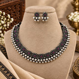 Oxidised Round Pink Bakuli Wajratik