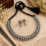 Plain Oxidised Ashtapailu Necklace