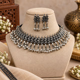 Oxidised Rice Bead Choker