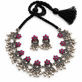 Oxidised Rising Flower Necklace