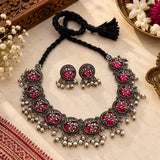 Oxidised Pink Heritage Necklace