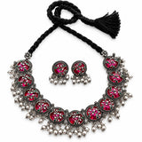 Oxidised Pink Heritage Necklace