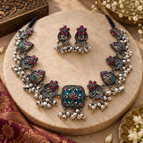 Rising Heritage Floral Oxidised Necklace