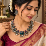 Rising Heritage Floral Oxidised Necklace