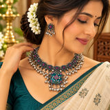 Heritage Floral Bakuli Oxidised Necklace