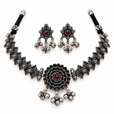 Oxidised Floral Fly Necklace