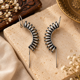 Rice Bead Oxidised Earcuffs