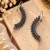 Oxidised Leaf Motif Earcuffs