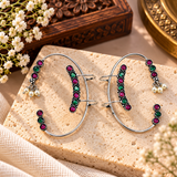 Ruby Pink Oxidised Earcuffs