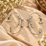 Oxidised Moti Earcuffs
