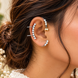 Oxidised Moti Earcuffs