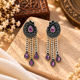 Pink Petal Oxidised Earrings