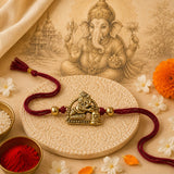 Ganpati Bappa Gold Antique Rakhi
