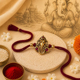 Bappa Gold Antique Rakhi