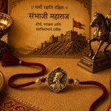 Shambhu Mudra Gold Antique Rakhi