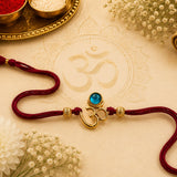 OM Stone Gold Antique Rakhi