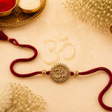 Rising Om Gold Antique Rakhi