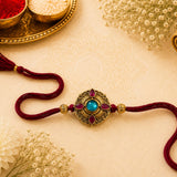 Swastik Stone Gold Antique Rakhi
