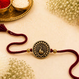 Peacock Gold Antique Rakhi