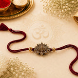 Lotus Gold Antique Rakhi