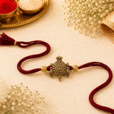 Tirupati Balaji Gold Antique Rakhi