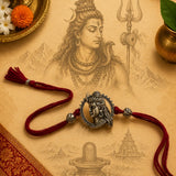 Mahakal Face Oxidised Rakhi