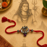 Shiva's Damaru & Trishul Oxidised Rakhi