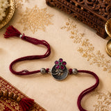 Rising Flower Oxidised Rakhi