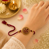 Handcrafted Heritage Golden Rakhi