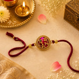 Handcrafted Heritage Golden Rakhi