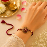 Handcrafted Heritage Golden Rakhi