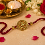 Flower Design Golden Rakhi